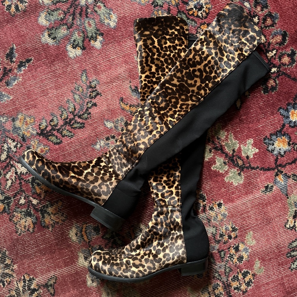 Stuart Weitzman 5050 OTK Pony Hair Animal Boot 8.5